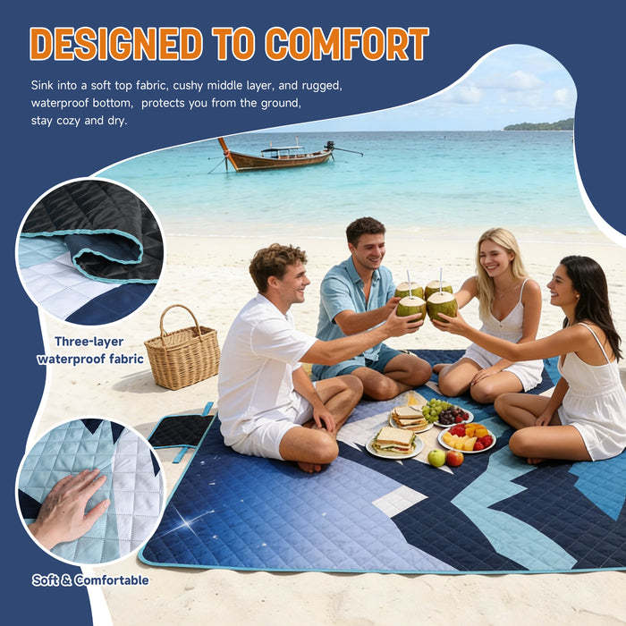Large Picnic Blanket WaterproofPortable Beach Mat