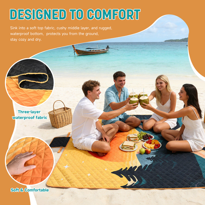 Large Picnic Blanket WaterproofPortable Beach Mat