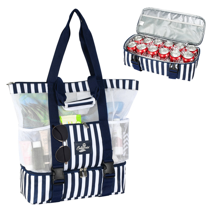 Large Beach Tote Bag with Cooler