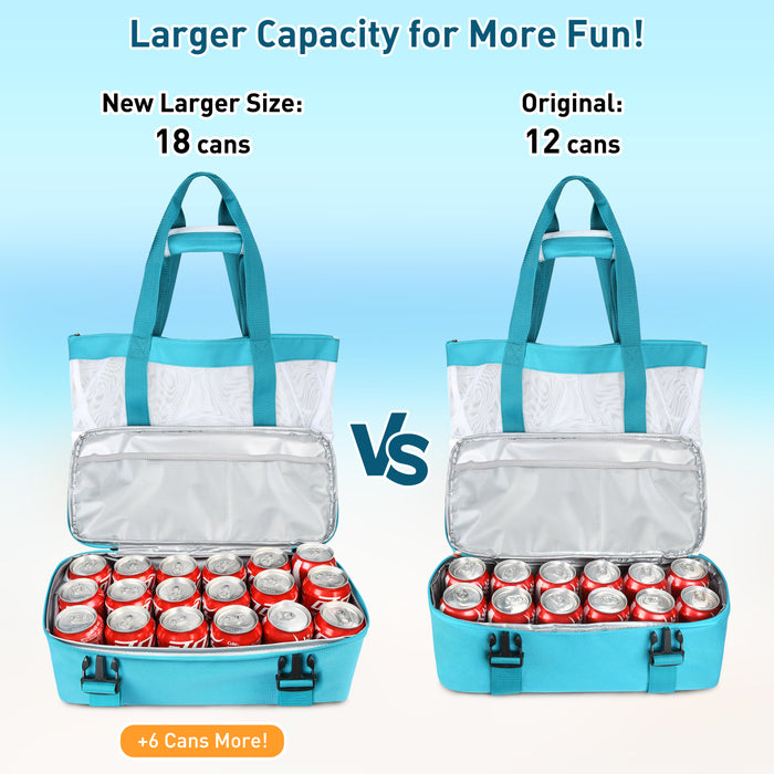 Large Beach Tote Bag with Cooler