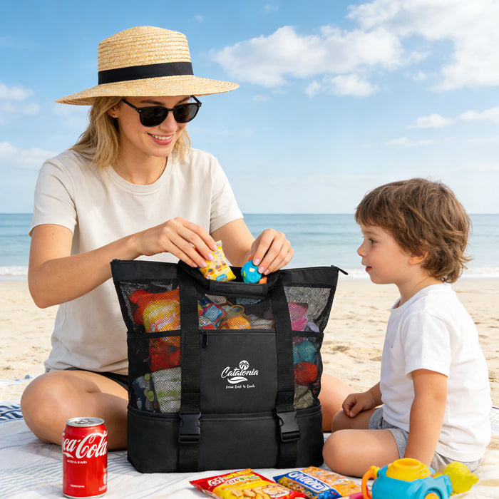 Large Beach Tote Bag with Cooler