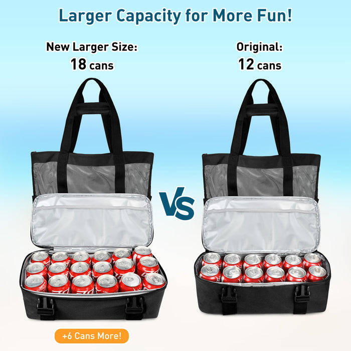 Large Beach Tote Bag with Cooler