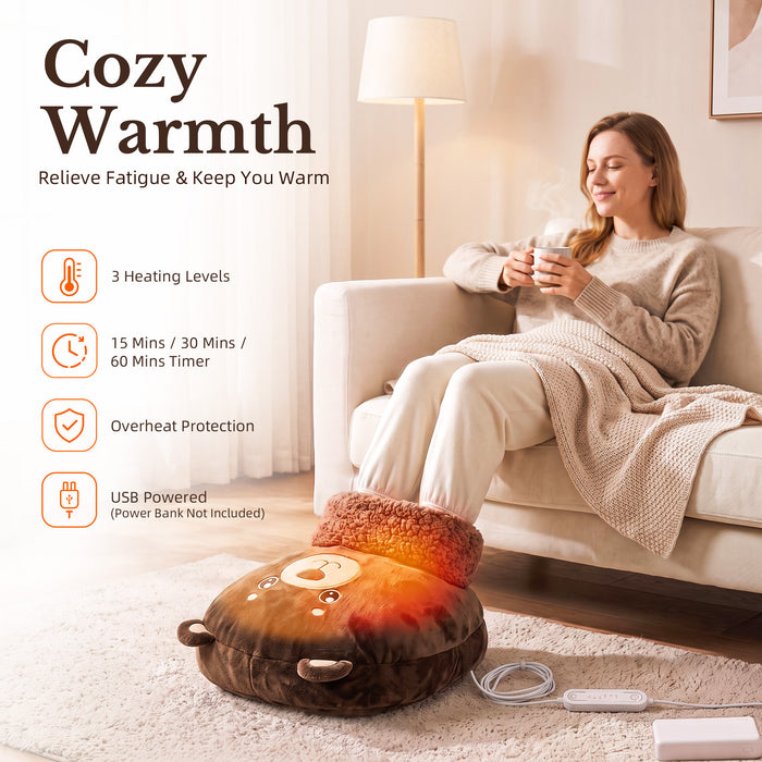 Catalonia Plush Foot Warmer, Sherpa Lined Cozy Winter Feet Sock Warmer for Indoor Use