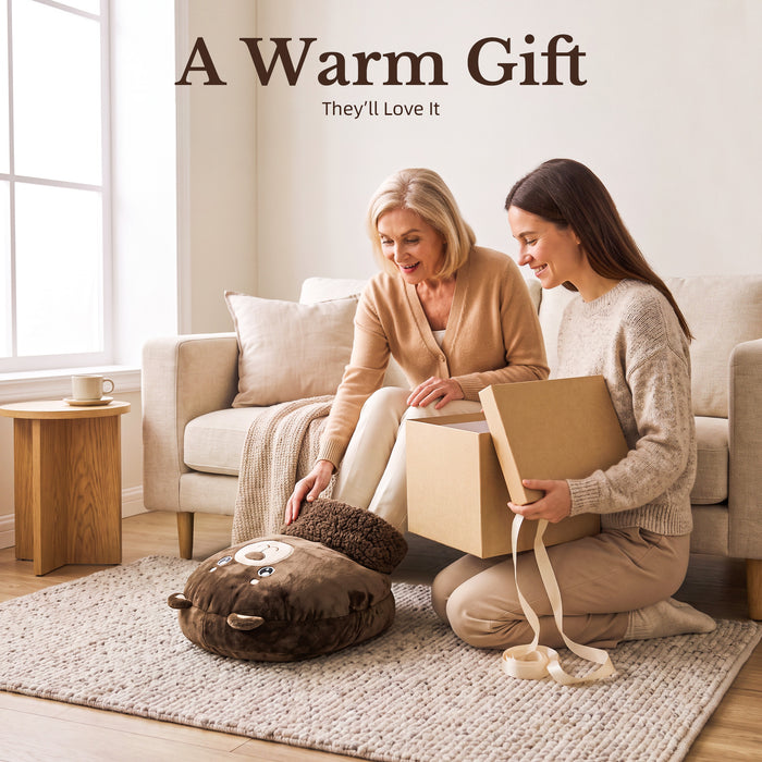 Catalonia Plush Foot Warmer, Sherpa Lined Cozy Winter Feet Sock Warmer for Indoor Use