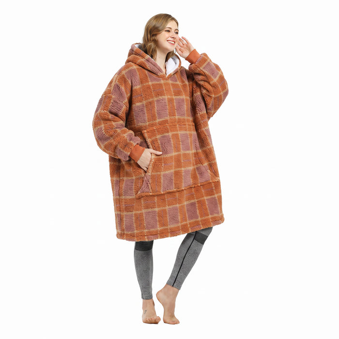Catalonia Oversized Hoodie Blanket Sweatshirt, Super Soft Warm Comfortable Sherpa Giant Pullover with Large Front Pocket for Adults Men Women Teenagers Kids Wife Girlfriend