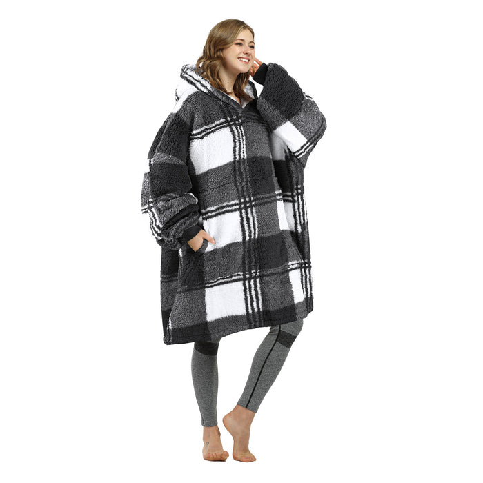 Big Fluffy Berber Fleece Oversize Hoodie Blanket — Catalonia Fashion