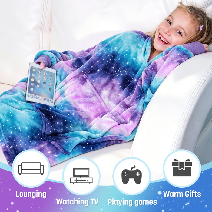 Glow in the Dark Kid Animal Kingdom All Season Hoodie Blanket