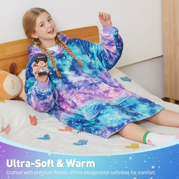 Glow in the Dark Kid Animal Kingdom All Season Hoodie Blanket
