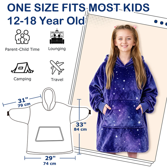 Glow in the Dark Kid Animal Kingdom All Season Hoodie Blanket