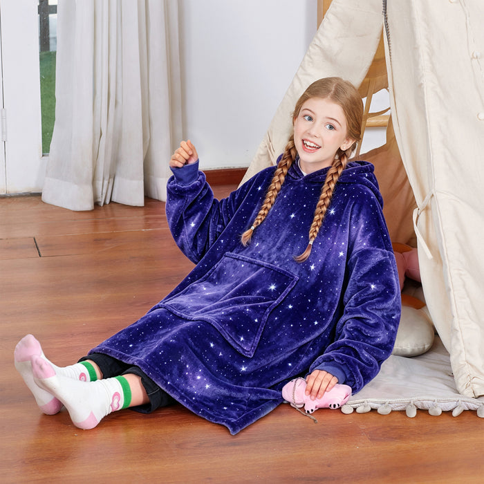 Glow in the Dark Kid Animal Kingdom All Season Hoodie Blanket