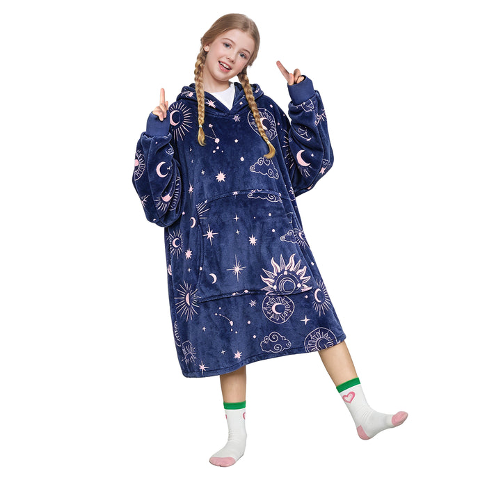 Glow in the Dark Kid Animal Kingdom All Season Hoodie Blanket