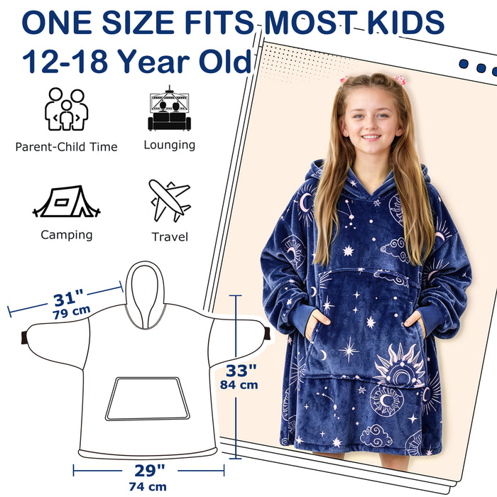 Glow in the Dark Kid Animal Kingdom All Season Hoodie Blanket