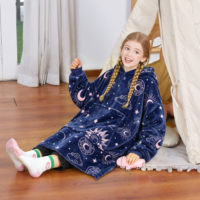 Glow in the Dark Kid Animal Kingdom All Season Hoodie Blanket