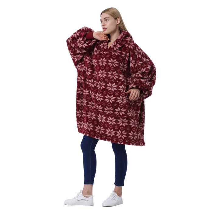 Printed All Season Oversize Hoodie Blanket