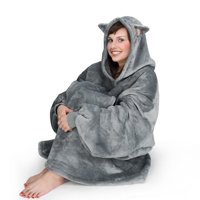 Animal World Sherpa Oversize Hoodie Blanket