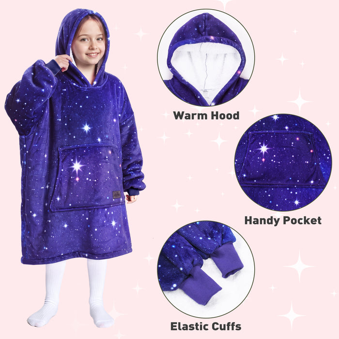 Kid Animal Kingdom Sherpa Oversize Hoodie Blanket