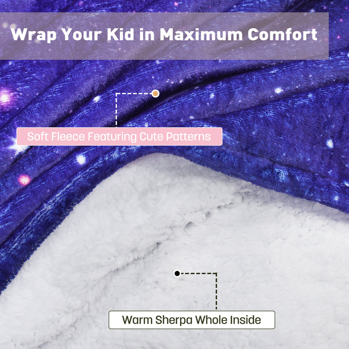 Kid Animal Kingdom Sherpa Oversize Hoodie Blanket