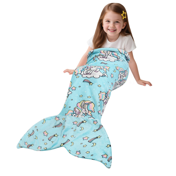 Flannel Mermaid Tail Blanket For Toddler