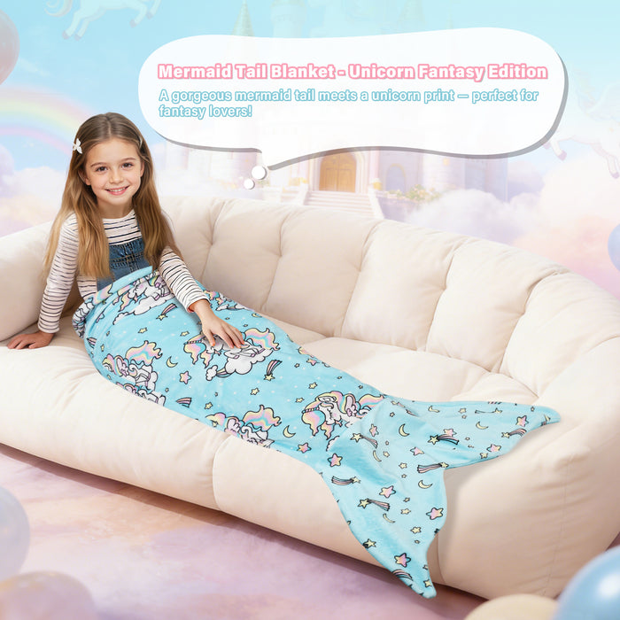Flannel Mermaid Tail Blanket For Toddler