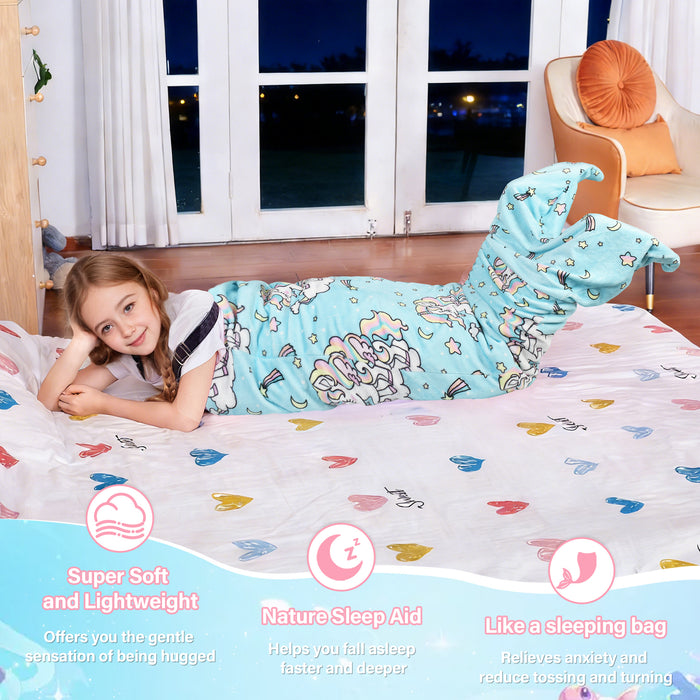 Flannel Mermaid Tail Blanket For Toddler