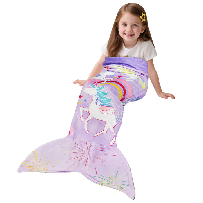 Flannel Mermaid Tail Blanket For Toddler