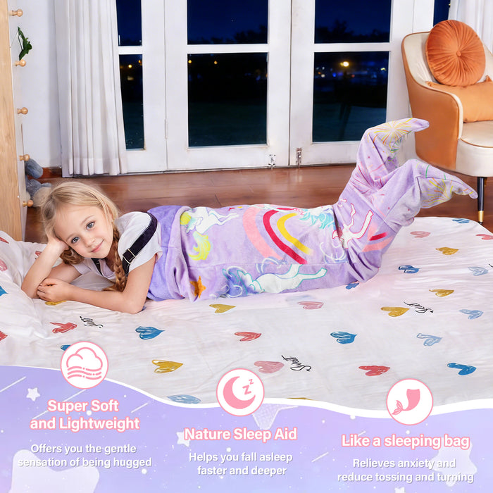 Flannel Mermaid Tail Blanket For Toddler