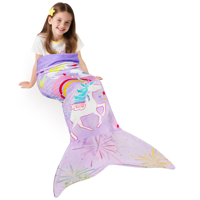 Flannel Mermaid Tail Blanket