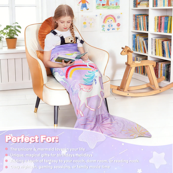 Flannel Mermaid Tail Blanket