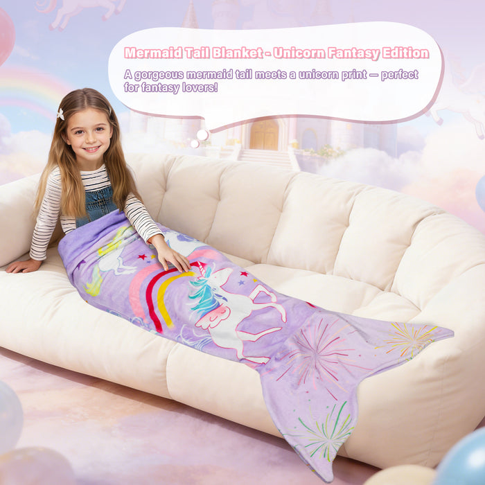 Flannel Mermaid Tail Blanket