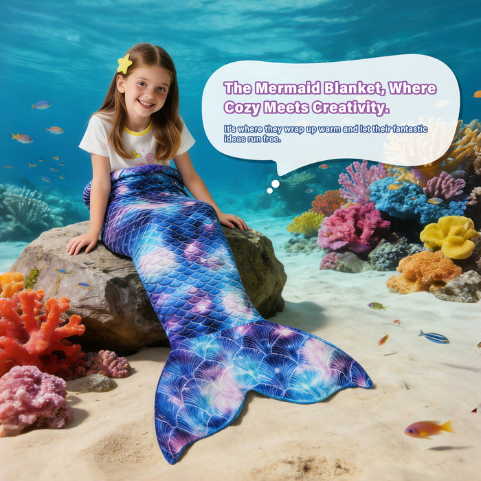 Flannel Mermaid Tail Blanket For Toddler