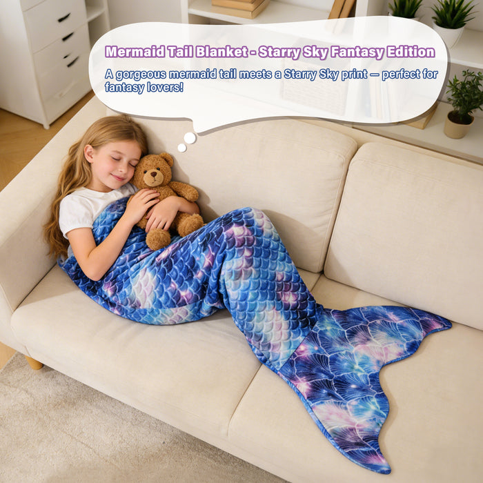 Flannel Mermaid Tail Blanket For Toddler