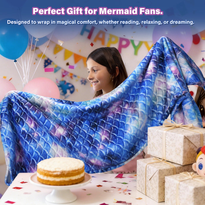 Flannel Mermaid Tail Blanket For Toddler