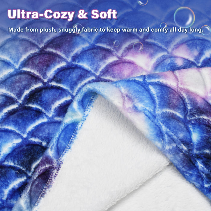 Flannel Mermaid Tail Blanket For Toddler