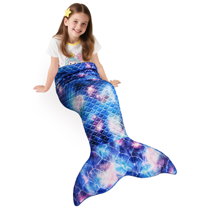 Flannel Mermaid Tail Blanket For Toddler