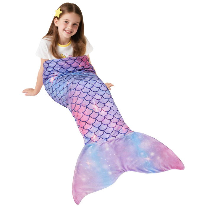 Flannel Mermaid Tail Blanket For Toddler