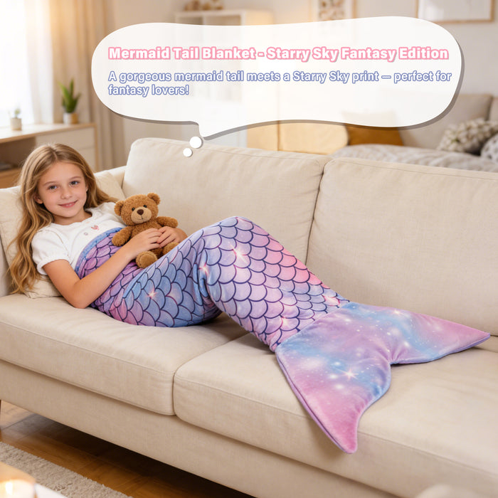 Flannel Mermaid Tail Blanket For Toddler