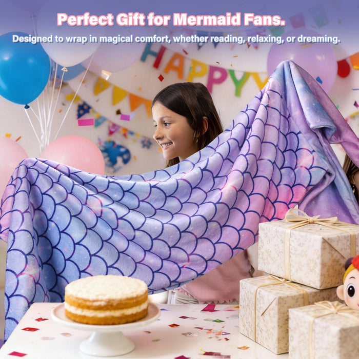 Flannel Mermaid Tail Blanket For Toddler