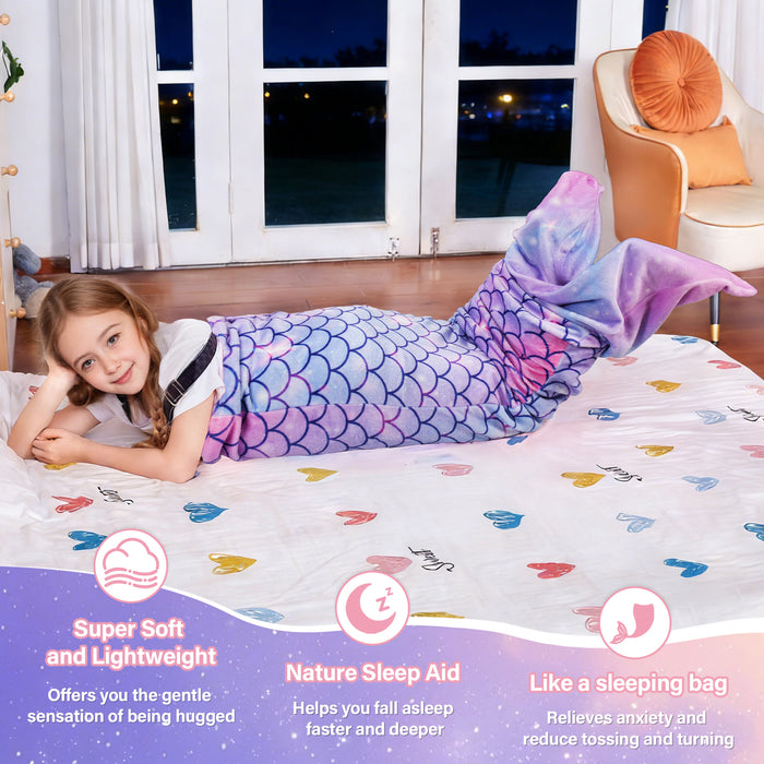 Flannel Mermaid Tail Blanket For Toddler