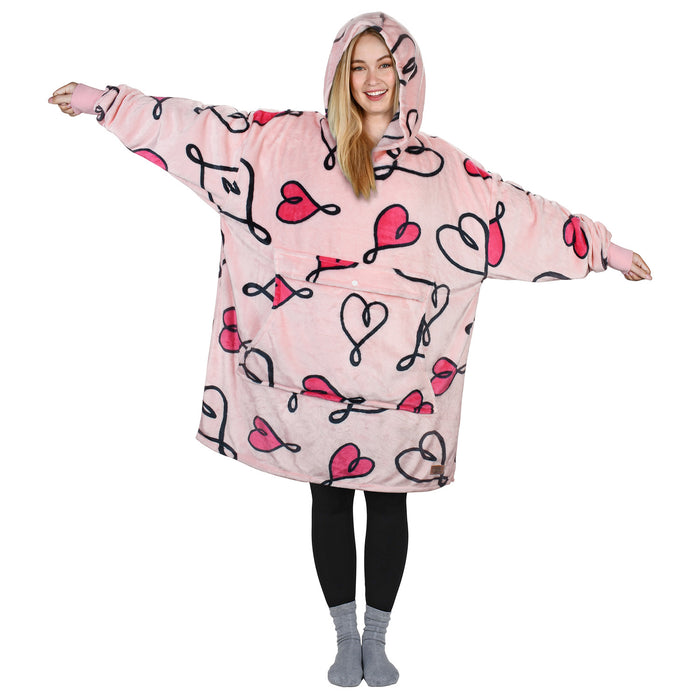 Funny Pattern All Season Oversize Hoodie Blanket