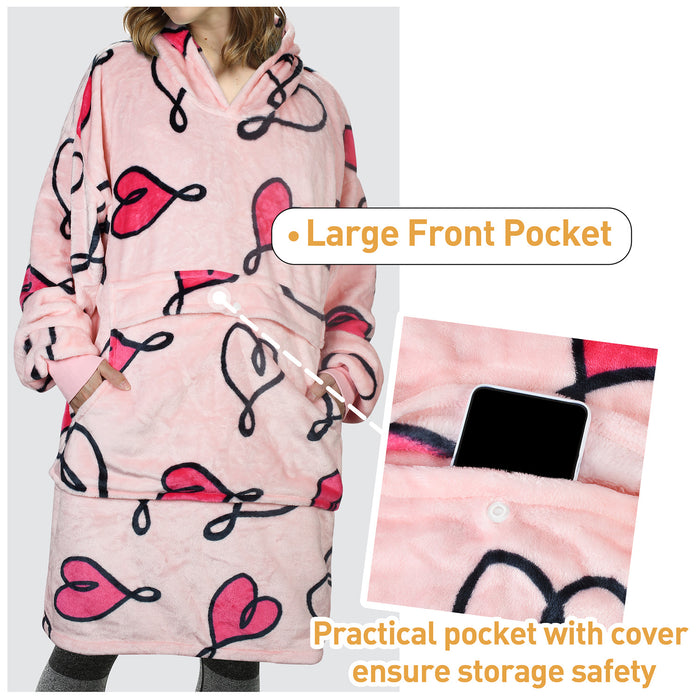 Funny Pattern All Season Oversize Hoodie Blanket