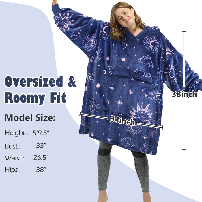 Funny Pattern All Season Oversize Hoodie Blanket