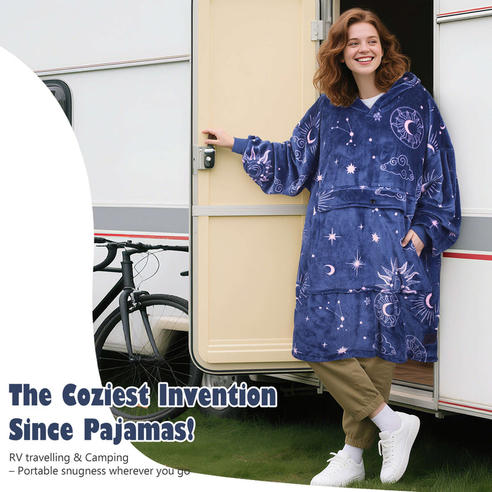 Funny Pattern All Season Oversize Hoodie Blanket