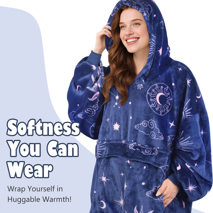 Funny Pattern All Season Oversize Hoodie Blanket