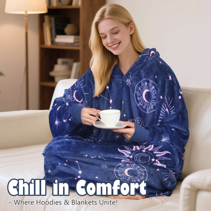 Funny Pattern All Season Oversize Hoodie Blanket