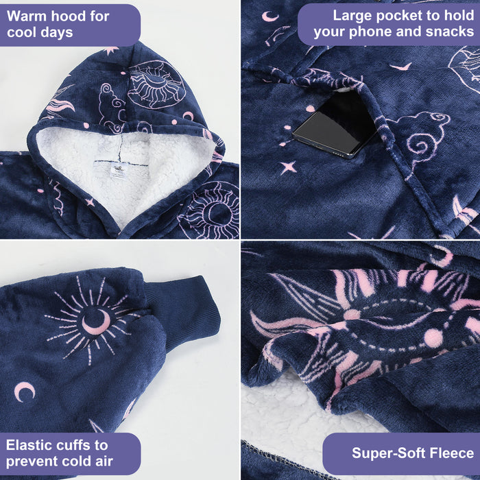 Funny Pattern Sherpa Oversize Hoodie Blanket