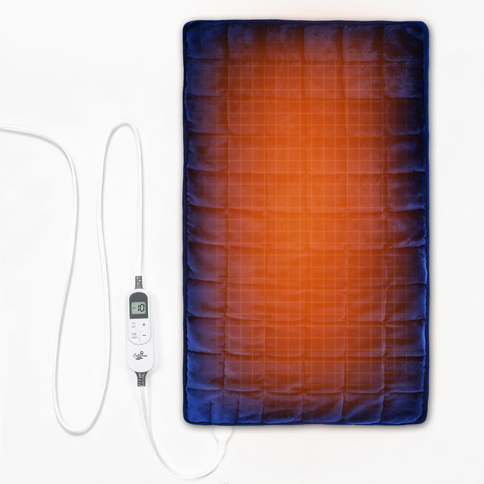 Catalonia Weighted Heating Pad, Soft Sherpa‑Lined Electric Weighted Pad for Muscle Tension Relief for Back Shoulder Home Office