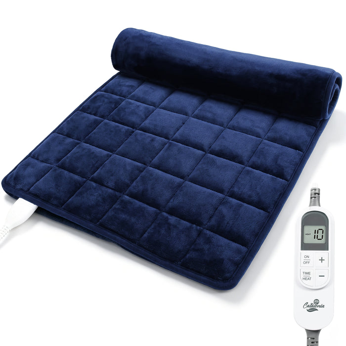 Catalonia Weighted Heating Pad, Soft Sherpa‑Lined Electric Weighted Pad for Muscle Tension Relief for Back Shoulder Home Office