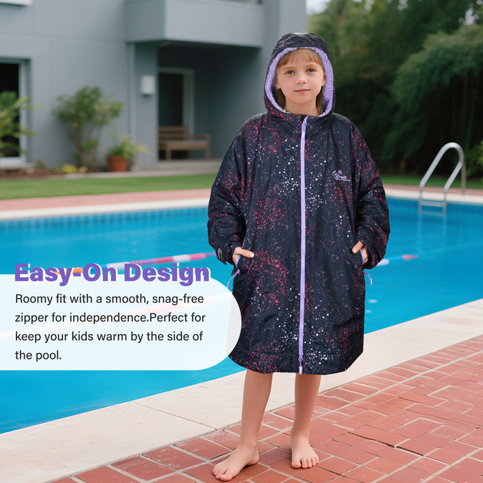 Kids Waterproof Fleece Lined Swim Parka