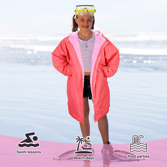 Kids Waterproof Fleece Lined Swim Parka