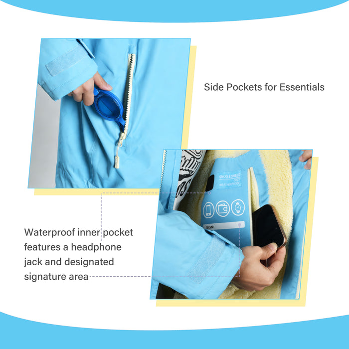 Kids Waterproof Fleece Lined Swim Parka